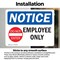 Signmission Employees Only Sign, Vinyl Decal, 24in W x 18in L, 2PK OS-2PACK-NS-D-1824-L-12002 - alternate 5